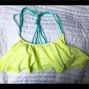 Neon yellow swimsuit top